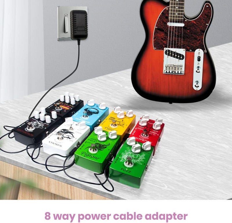 Godtone Guitar Pedal Power Supply Adapter 9V DC 2A 2000ma with8 Way Daisy Chain Cables for Guitar Effect Pedals - Image 2